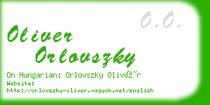 oliver orlovszky business card